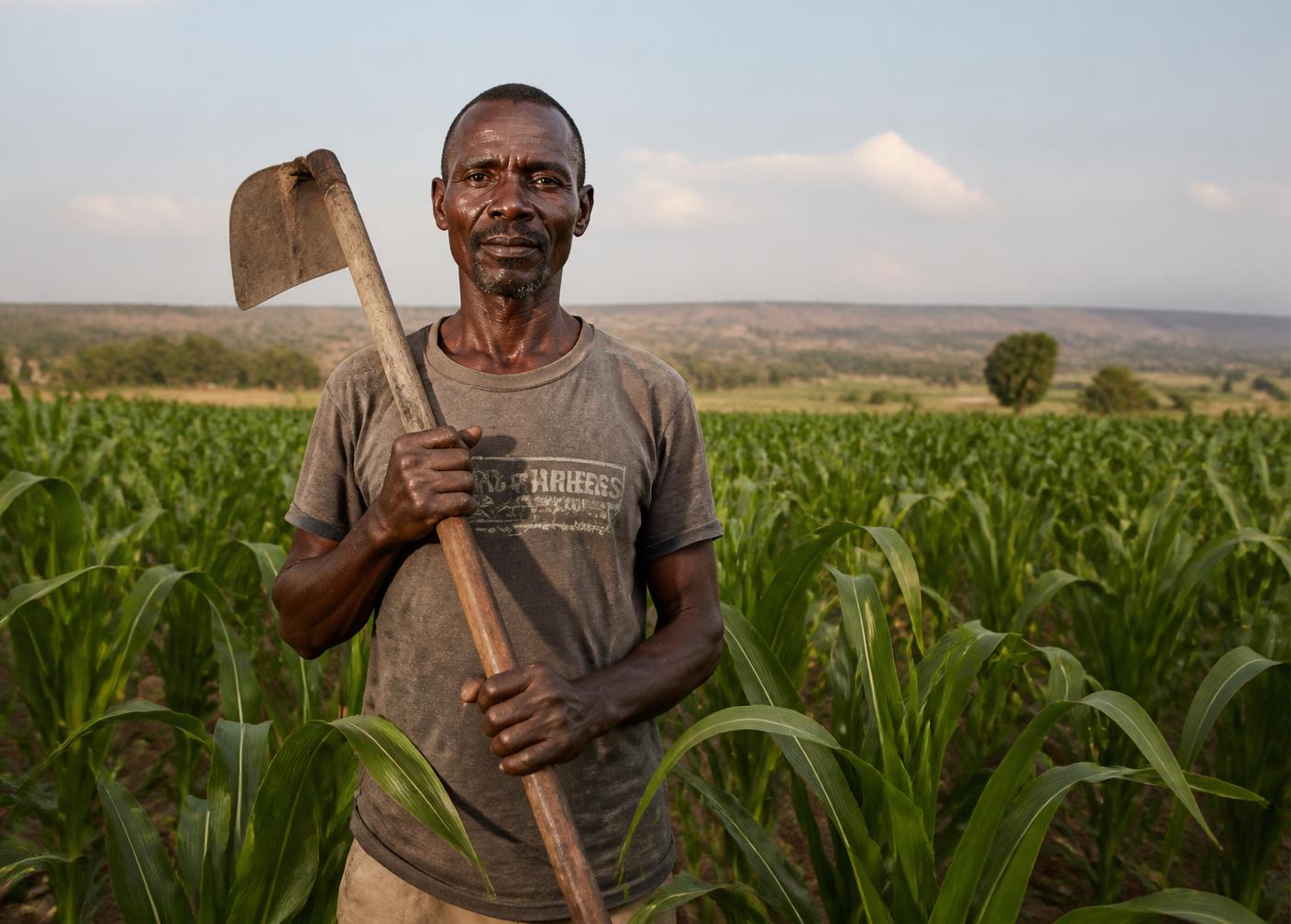 Cultivated farmland in rural Zambia